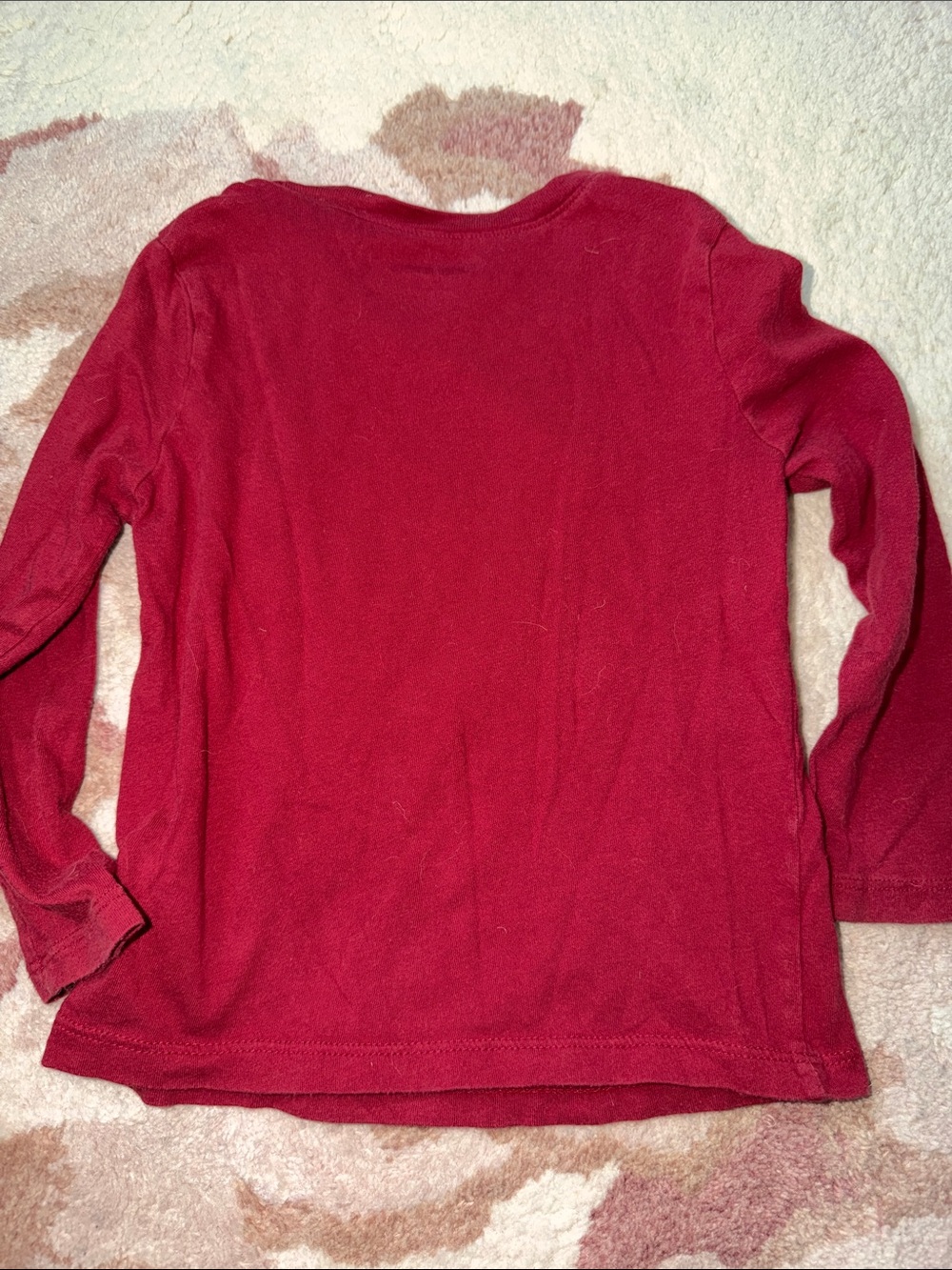 Old Navy Burgundy Long Sleeve Tee with Colorful Floral 'Hugs & Kisses' Graphic - Picture 5 of 5